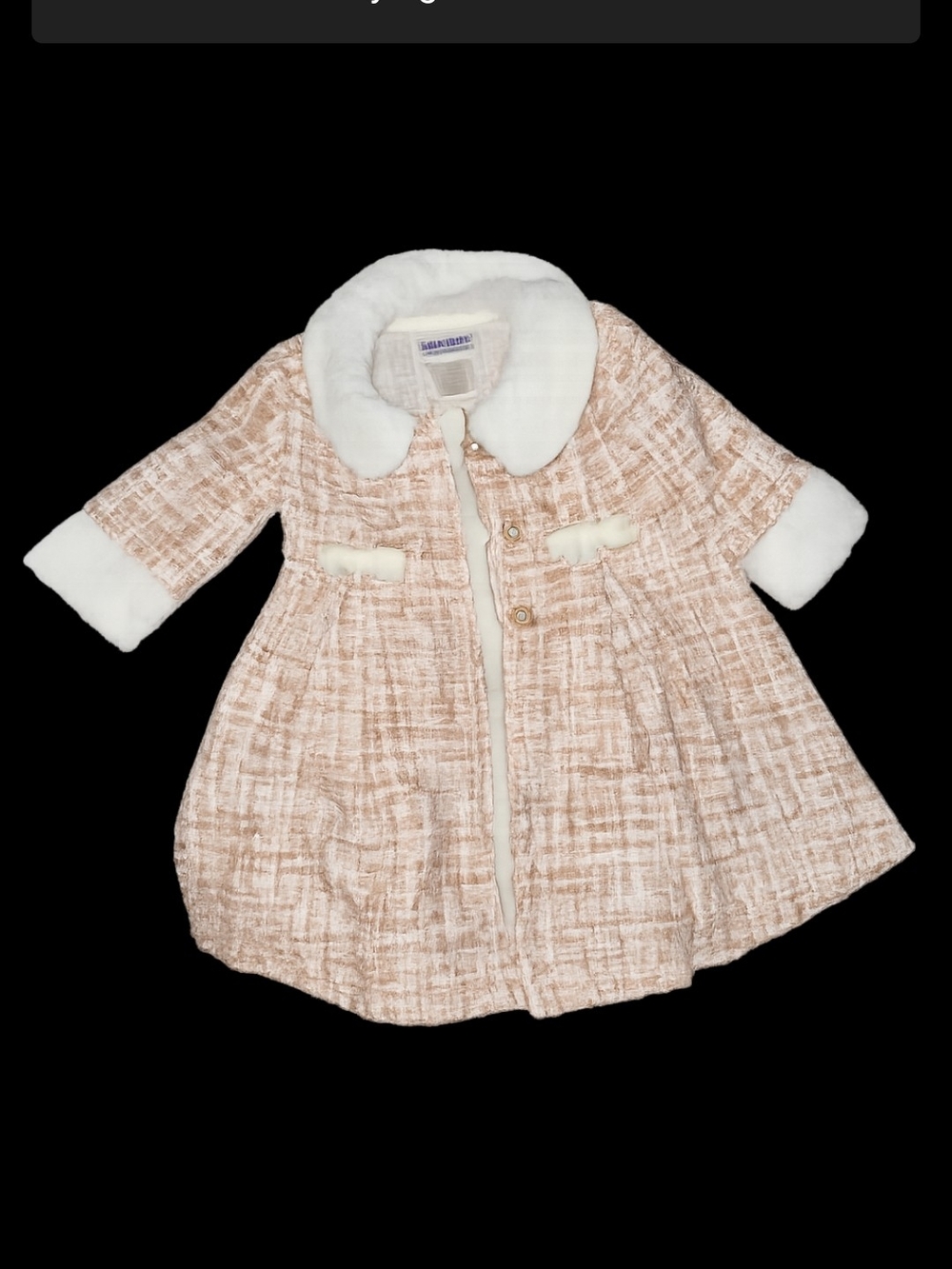 Blueberi Boulevard Pink Tweed Jacket with White Faux Trim